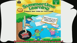 best book  Summertime Learning Prepare for Grade 1