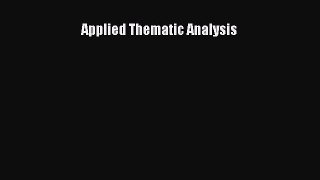 Read Book Applied Thematic Analysis ebook textbooks