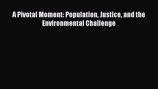 Read Book A Pivotal Moment: Population Justice and the Environmental Challenge E-Book Free