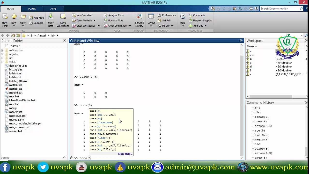 Lecture 13 how to create special  matrix in matlab in hindi urdu