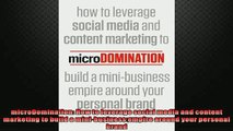 FREE PDF  microDomination How to leverage social media and content marketing to build a  FREE BOOOK ONLINE