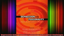 READ book  Depression And Personality Conceptual And Clinical Challenges Full EBook