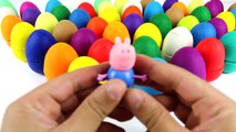 LEARN COLORS for Children 55 Play Doh Surprise Eggs !! Peppa Pig Batman Cars Minions Toys 4 Kids