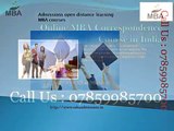 Admissions open distance learning MBA courses