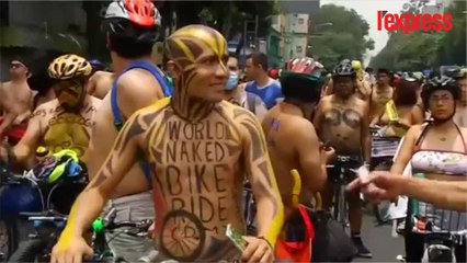 Mexique: les cyclistes pédalent nus pour dénoncer le danger des voitures
