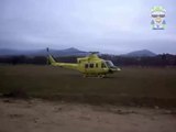 Helicóptero Sanitario Hems del Summa 112 despega desde la plaza de toros de Guadarrama