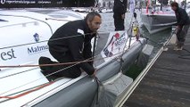 Arrivée de Fabrice Amedeo à bord de son Newrest-Matmut.