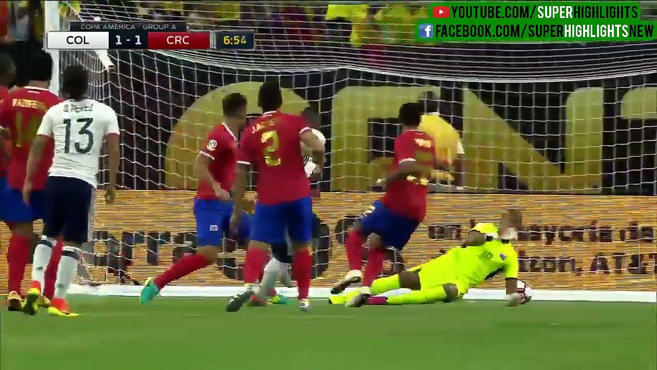 Colombia 2-3 Costa Rica ALL GOALS (English) - 2016 Copa America Centenario - June 11, 2016