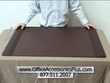 Chocolate Brown Leather 38 x 24 Desk Pad - Office Accessories Plus