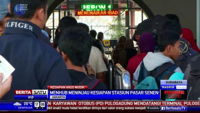 Sidak, Menhub Sebut Stasiun Pasar Senen Siap Layani Arus Mudik