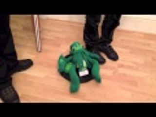 IRobot Roomba 770 Riding a miniature octopus figure funny