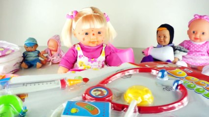 Real Life Baby Doll Toy Eating&Doctor Syringe Funny Video Toys Channel