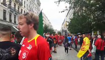 Les supporters des Diables rouges mettent l'ambiance dans Lyon