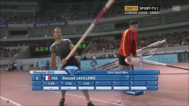 saut à la perche H, meeting DL de Shanghai, 14 mai 2016 - R. Lavillenie battu par Kendricks