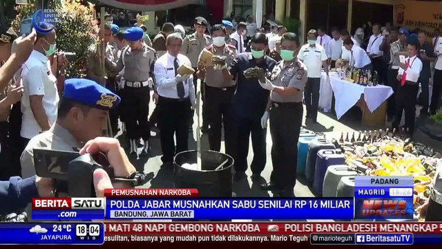 Polda Jabar Musnahkan Sabu Senilai Rp 16 Miliar