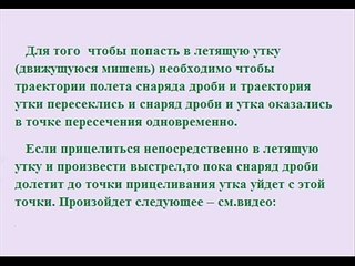 Прицеливание и стрельба по утке