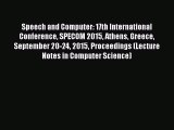 [PDF] Speech and Computer: 17th International Conference SPECOM 2015 Athens Greece September