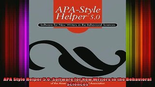 READ book  APA Style Helper 50 Software for New Writers in the Behavioral Sciences Full Free