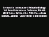 Read Research in Computational Molecular Biology: 10th Annual International Conference RECOMB