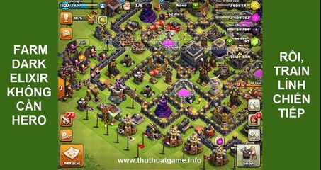 Farm dầu đen Dark Elixir KHÔNG cần Hero [Clash of Clans] - No kING, Queen