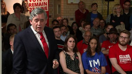 Gordon Brown mocks the Leave campaign and Donald Trump