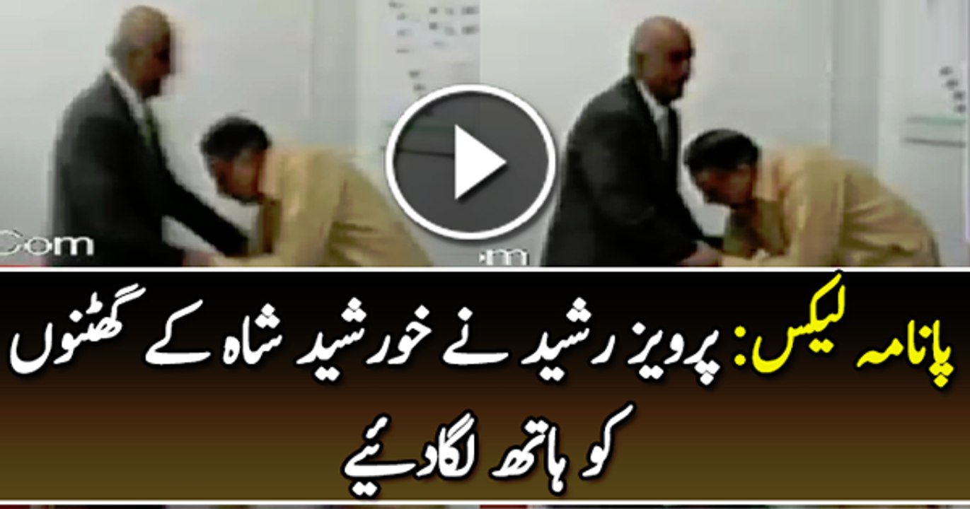 Pervaiz Rasheed Khursheed Shah ke Ghutnon Per Hath Rakh Ker Milte Huwe