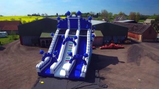 Castle twin lane mega slide white and blue