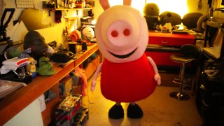 peppa pig in real world dancing doing funny things wearing costume