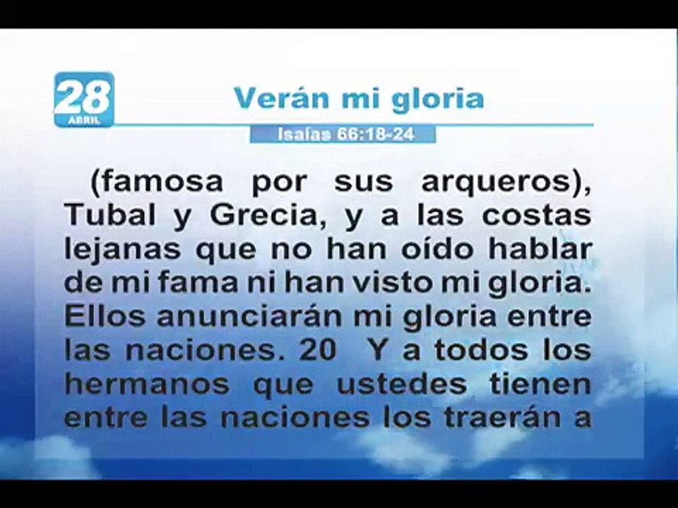 Mi tiempo con Dios hoy | Martes 28 de abril 2009