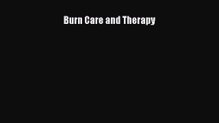 Download Burn Care and Therapy  EBook