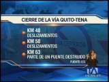 Vía Quito - Tena está cerrada por trabajos