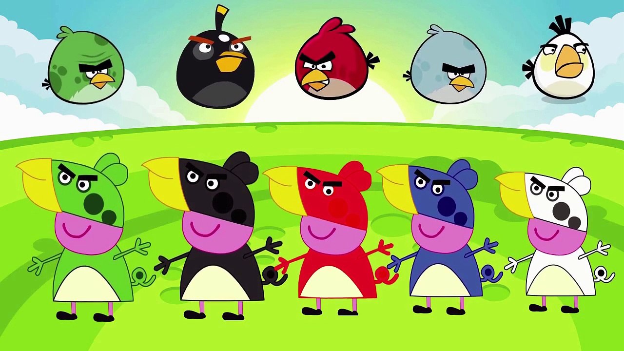 #Five Little #Peppa #Angry #Birds Jumping on the Bed #Nursery Rhymes Lyrics and More