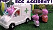 EGG ACCIDENTS! --- Peppa Pig and Thomas the Tank Engine come to the rescue to help 5 injured kinder surprise eggs, and take them to hospital in an ambulance! Featuring Minions, Tsum Tsums, Frozen, Palace Pets, Elsa and many more fun family toys!