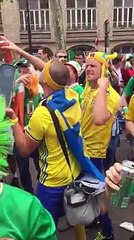 The Irish and Swedish fans seem to be getting on quite well over in France.