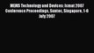 [PDF] MEMS Technology and Devices: Icmat 2007 Conference Proceedings Suntec Singapore 1-6 July