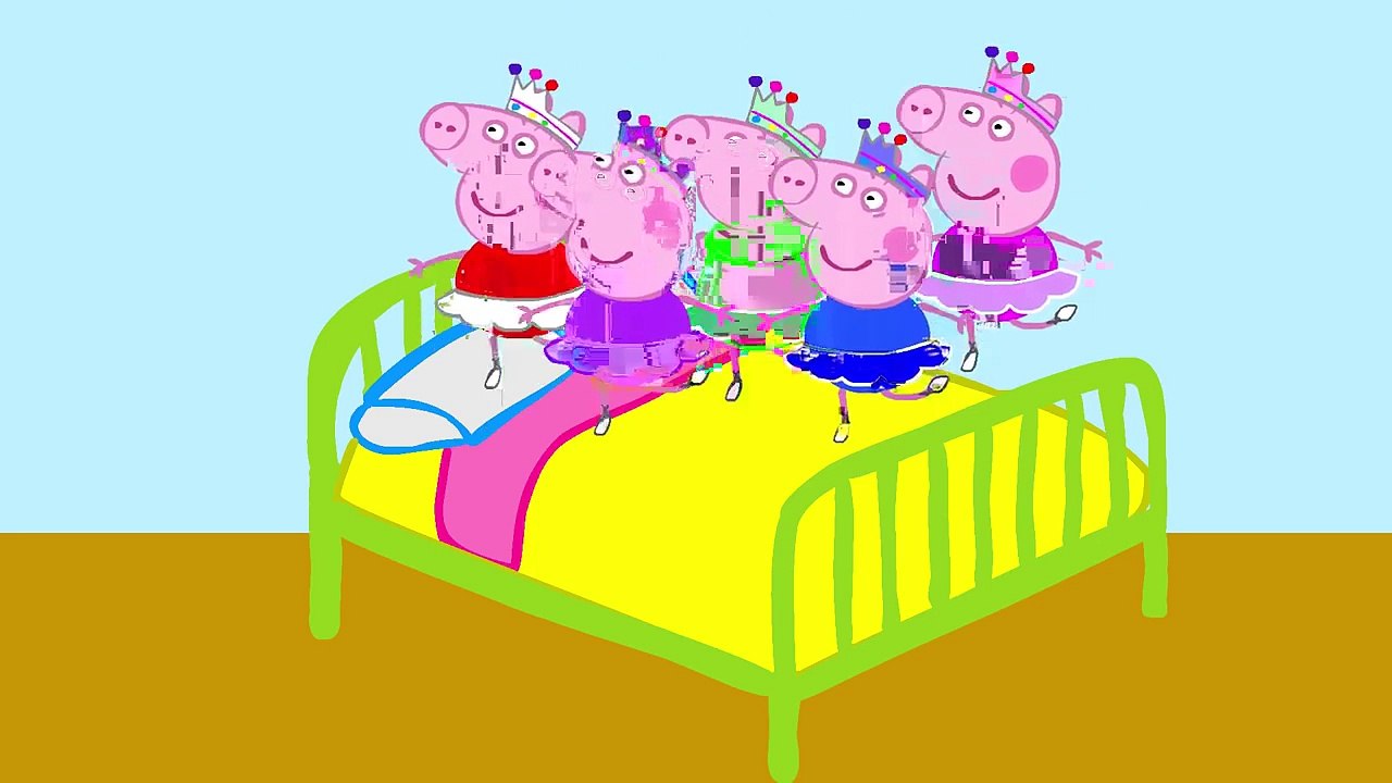 Five little pigs jumping on bed Peppa Pig Ballerina Finger Family new episode Parody
