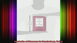 DOWNLOAD FREE Ebooks  Portraits of Pioneers in Psychology Vol 3 Full Free