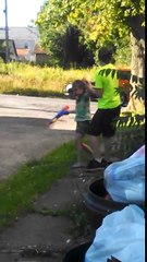 13 year old boy messing with a 5 year old girl