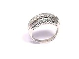 Vintage 14k White Gold Diamond COCKTAIL RING 0.50 CT ANNIVERSARY Baguette Round