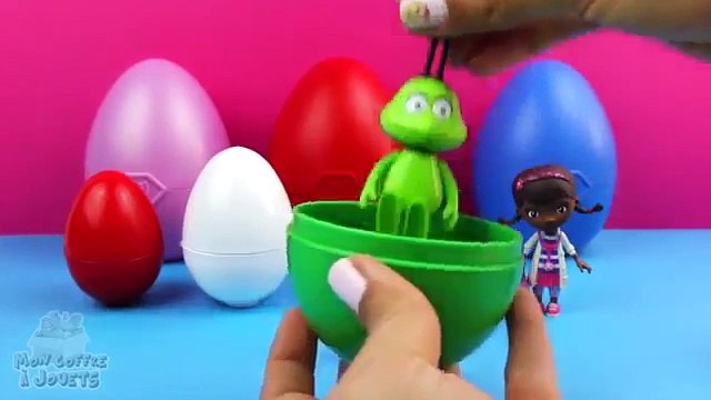 OEUFS SURPRISE Jouets Disney Minions Hello Kitty Docteur la Peluche Unboxing Surprise Eggs