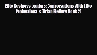 Read Elite Business Leaders: Conversations With Elite Professionals (Brian Fielkow Book 2)