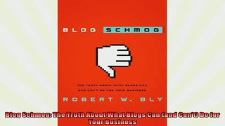 Free PDF Downlaod  Blog Schmog The Truth About What Blogs Can and Cant Do for Your Business  FREE BOOOK ONLINE