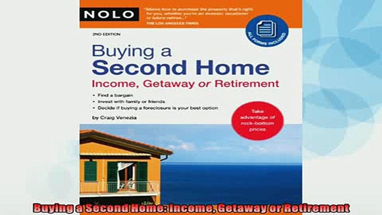 READ book  Buying a Second Home Income Getaway or Retirement  FREE BOOOK ONLINE