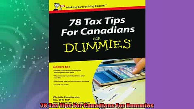 READ book 78 Tax Tips For Canadians For Dummies FREE BOOOK ONLINE