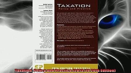 Free PDF Downlaod  Taxation Policy and Practice 201314 20th Edition READ ONLINE