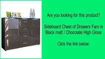Sideboard Chest of Drawers Faro in Black matt / Chocolate High Gloss