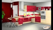 Laminate Floor And Red Chairs Set Design For Small Kitchen Decor Ideas