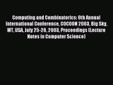 Download Computing and Combinatorics: 9th Annual International Conference COCOON 2003 Big Sky