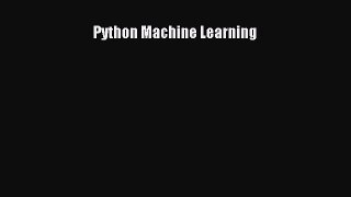 Download Python Machine Learning PDF Online