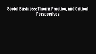 Read Social Business: Theory Practice and Critical Perspectives Ebook Free